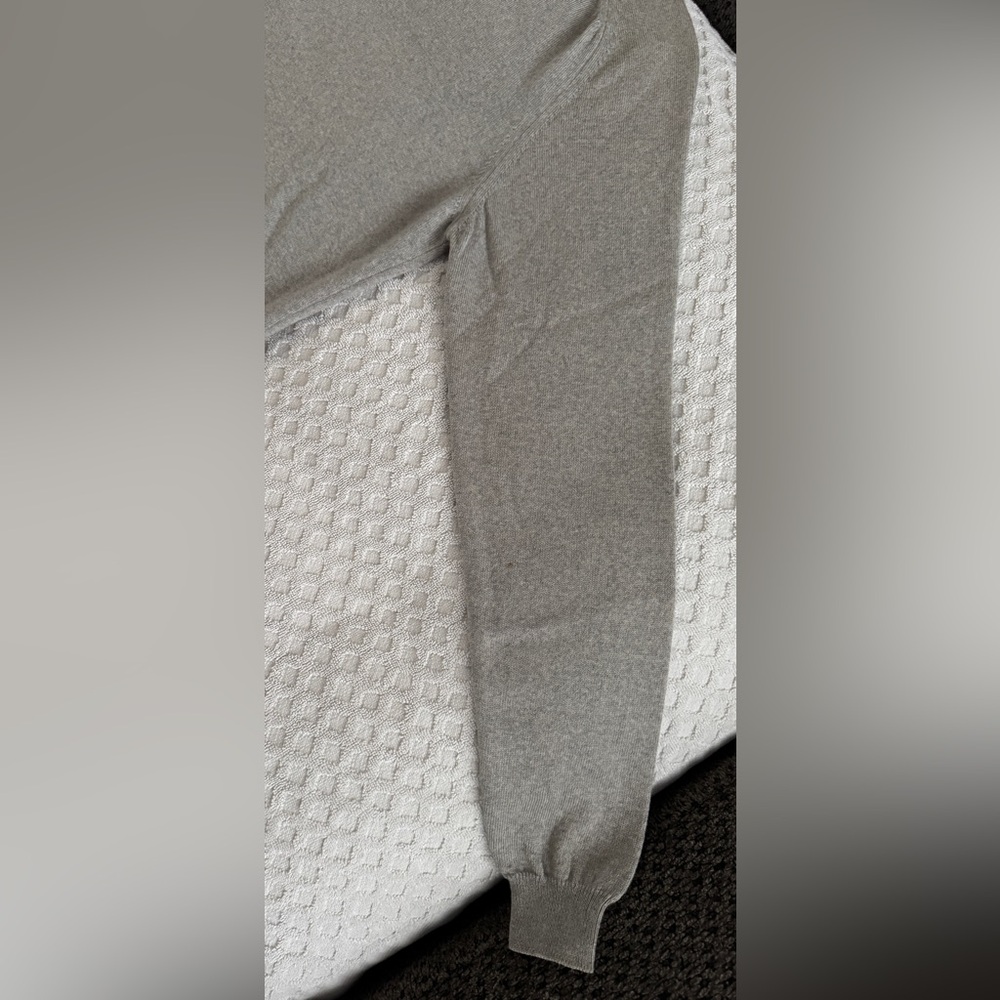 Burberry Golf Long Sleeve V-Neck Argyle Sweater Grey Red Black Merino Wool Small - Picture 9 of 16